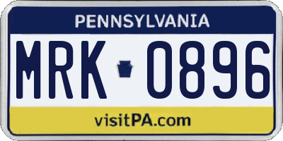 PA license plate MRK0896