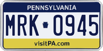 PA license plate MRK0945