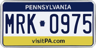 PA license plate MRK0975