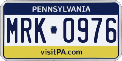 PA license plate MRK0976