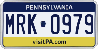 PA license plate MRK0979
