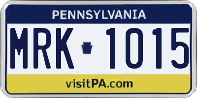 PA license plate MRK1015