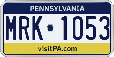 PA license plate MRK1053
