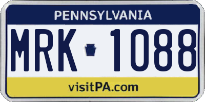 PA license plate MRK1088