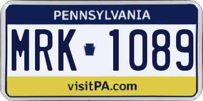 PA license plate MRK1089