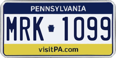 PA license plate MRK1099