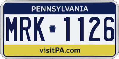 PA license plate MRK1126