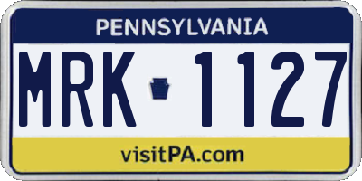 PA license plate MRK1127