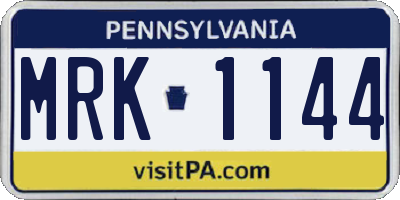 PA license plate MRK1144