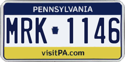 PA license plate MRK1146