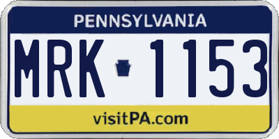 PA license plate MRK1153