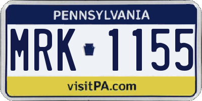 PA license plate MRK1155