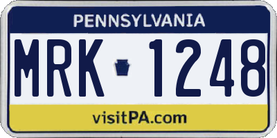 PA license plate MRK1248