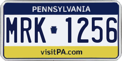 PA license plate MRK1256