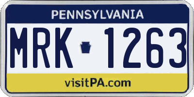 PA license plate MRK1263
