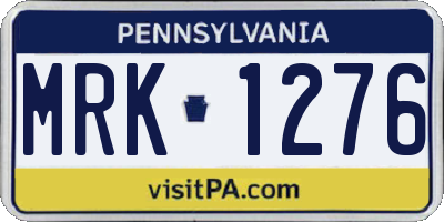 PA license plate MRK1276