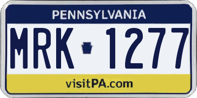 PA license plate MRK1277