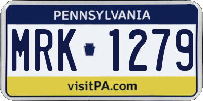 PA license plate MRK1279