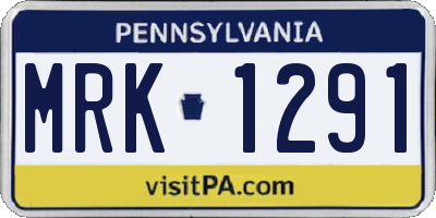 PA license plate MRK1291