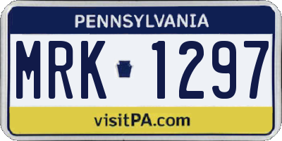 PA license plate MRK1297
