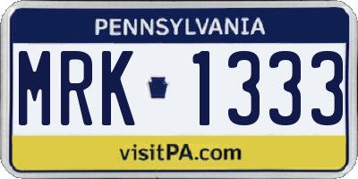 PA license plate MRK1333