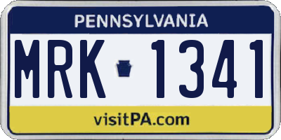 PA license plate MRK1341