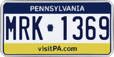 PA license plate MRK1369