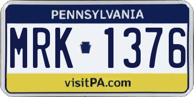 PA license plate MRK1376