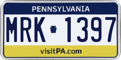 PA license plate MRK1397