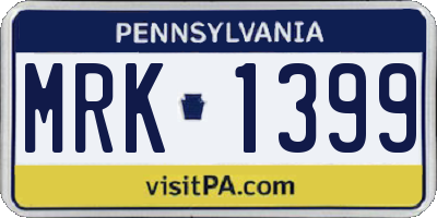 PA license plate MRK1399