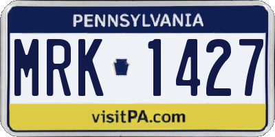 PA license plate MRK1427