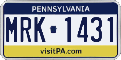 PA license plate MRK1431