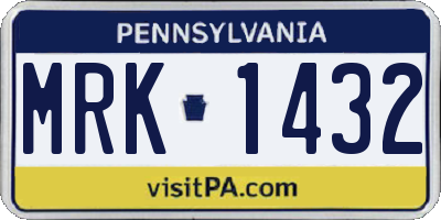 PA license plate MRK1432
