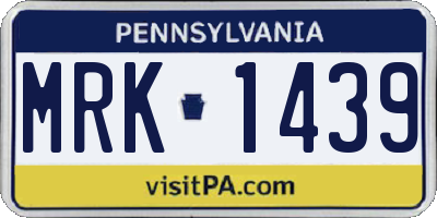 PA license plate MRK1439