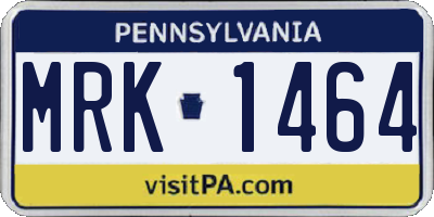 PA license plate MRK1464