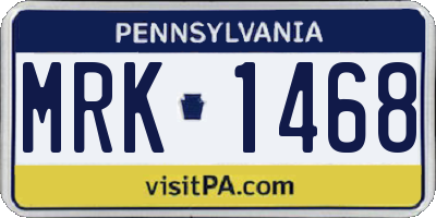 PA license plate MRK1468