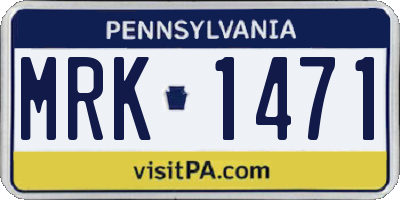 PA license plate MRK1471
