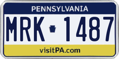 PA license plate MRK1487