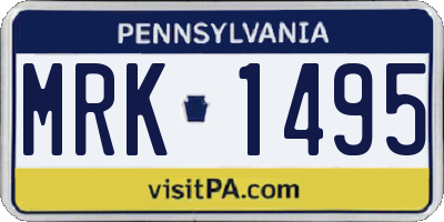 PA license plate MRK1495