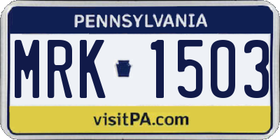 PA license plate MRK1503