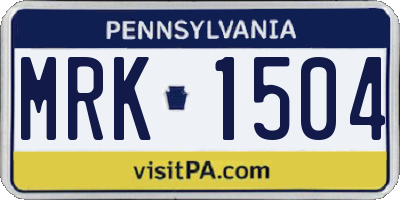 PA license plate MRK1504