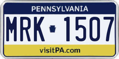 PA license plate MRK1507