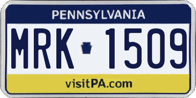 PA license plate MRK1509