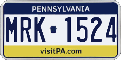 PA license plate MRK1524