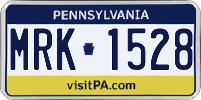 PA license plate MRK1528