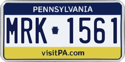 PA license plate MRK1561