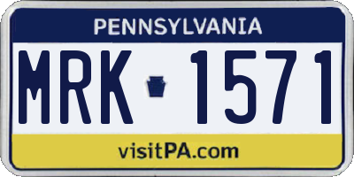 PA license plate MRK1571