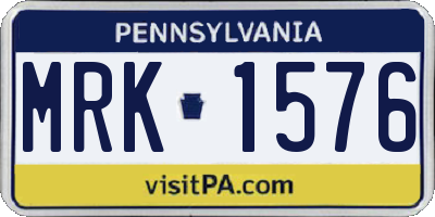 PA license plate MRK1576