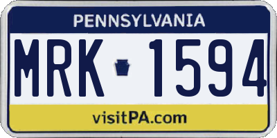 PA license plate MRK1594
