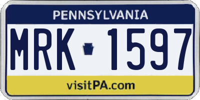 PA license plate MRK1597
